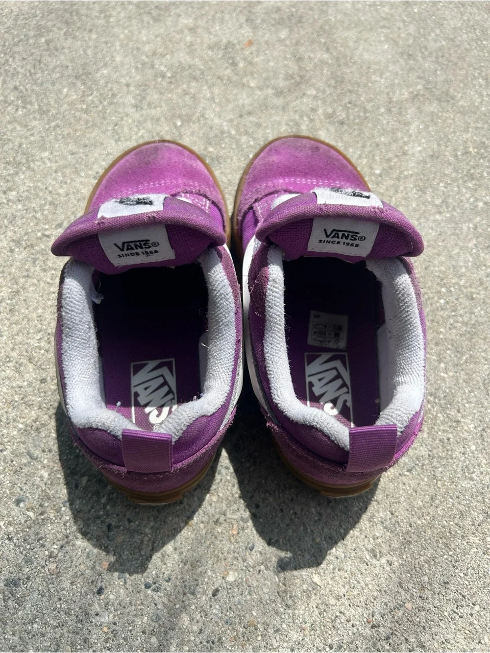 Vans Kids Purple Suede Skate Shoes with White Accents size 10